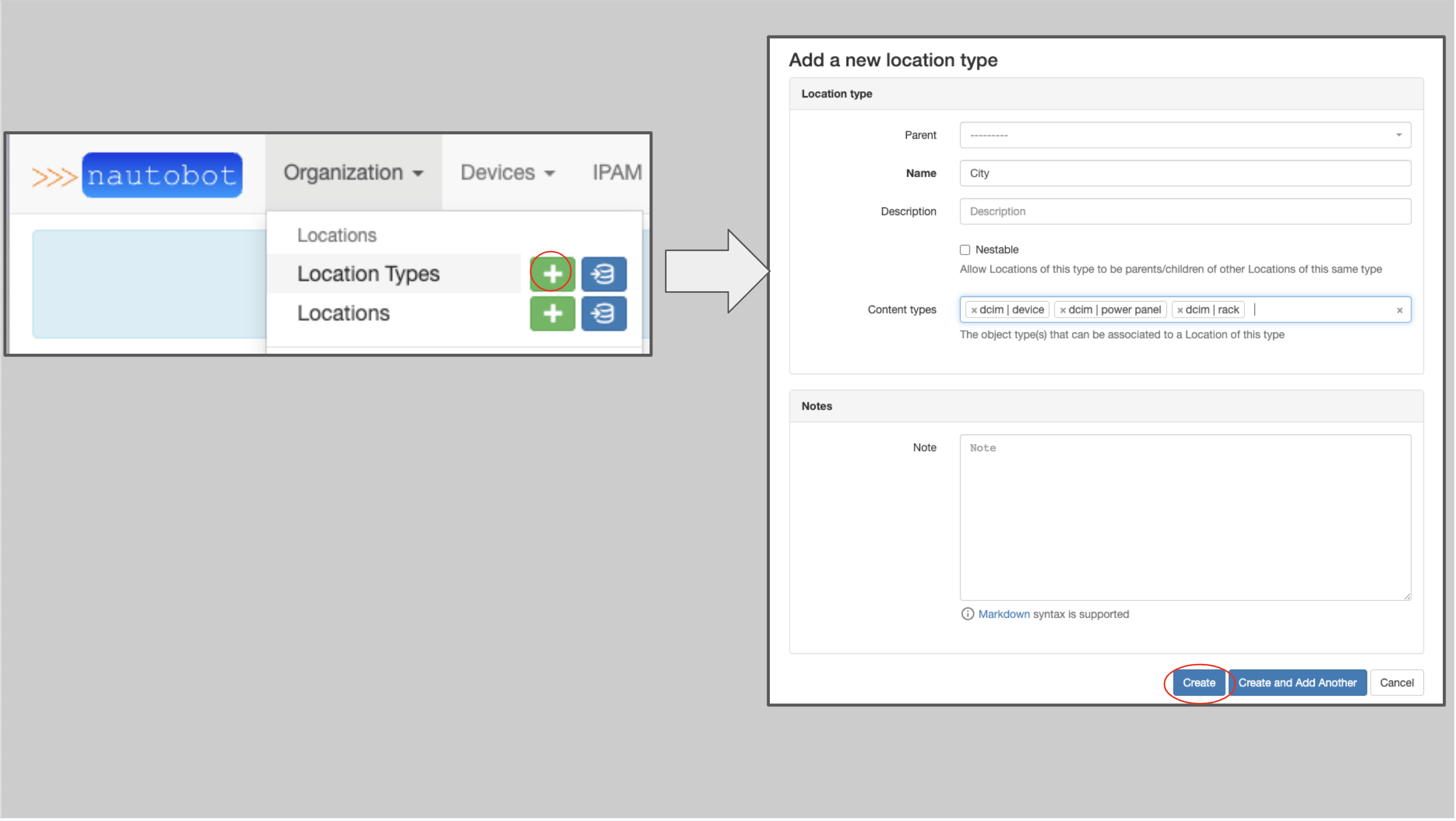 Create location type